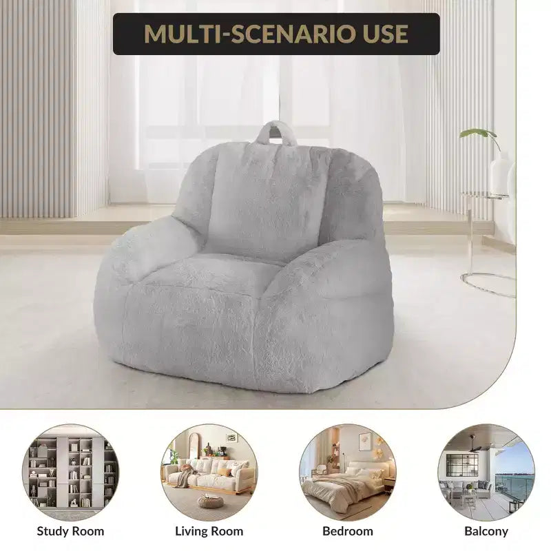 Grand canapé pouf en similicuir - pouf adulte avec rembourrage et poignées - parfait pour le salon - très confortable.