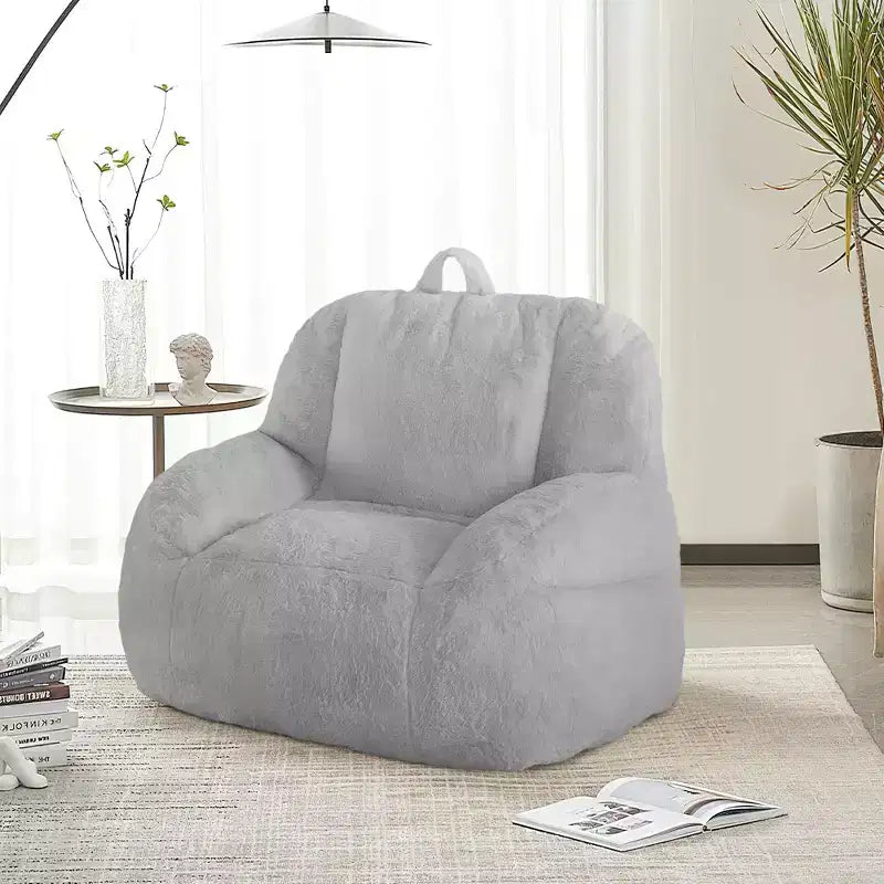Grand canapé pouf en similicuir - pouf adulte avec rembourrage et poignées - parfait pour le salon - très confortable.