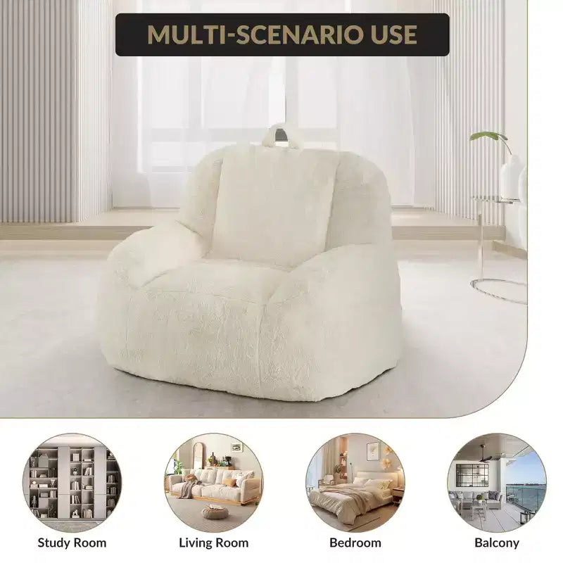 Grand canapé pouf en similicuir - pouf adulte avec rembourrage et poignées - parfait pour le salon - très confortable.