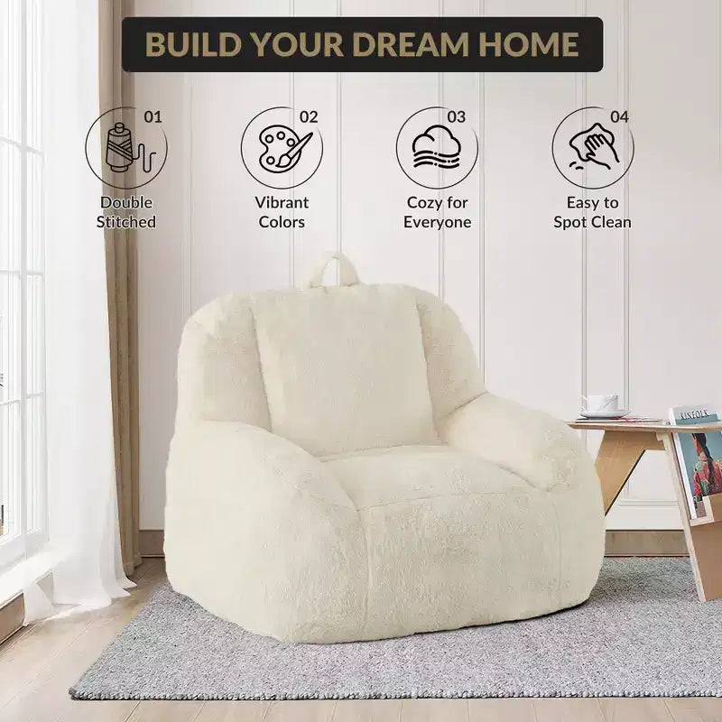 Grand canapé pouf en similicuir - pouf adulte avec rembourrage et poignées - parfait pour le salon - très confortable.