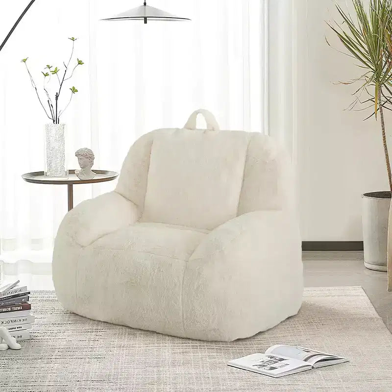 Grand canapé pouf en similicuir - pouf adulte avec rembourrage et poignées - parfait pour le salon - très confortable.