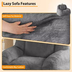 Grand canapé pouf en similicuir - pouf adulte avec rembourrage et poignées - parfait pour le salon - très confortable.