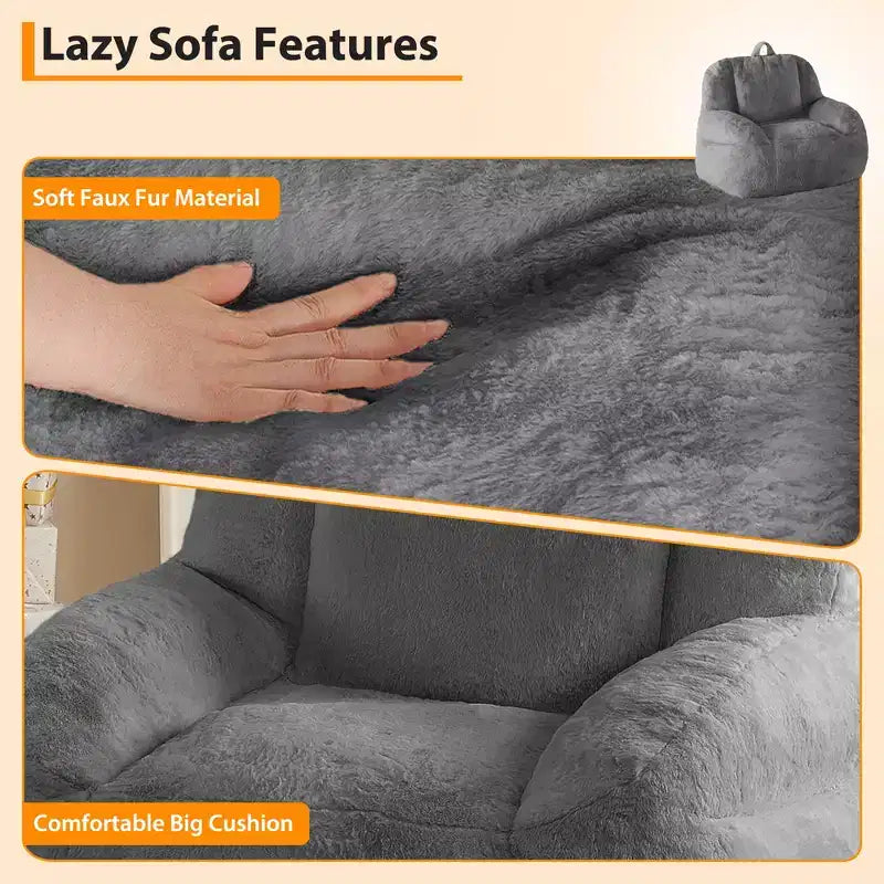 Grand canapé pouf en similicuir - pouf adulte avec rembourrage et poignées - parfait pour le salon - très confortable.