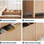 Commode 9 tiroirs style ferme pour chambre - Commode en bois étroite, rainurée, style moderne du milieu du siècle, organisateur de rangement pour placard ou salon