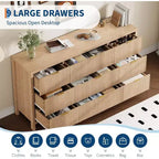 Commode 9 tiroirs style ferme pour chambre - Commode en bois étroite, rainurée, style moderne du milieu du siècle, organisateur de rangement pour placard ou salon