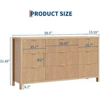 Commode 9 tiroirs style ferme pour chambre - Commode en bois étroite, rainurée, style moderne du milieu du siècle, organisateur de rangement pour placard ou salon