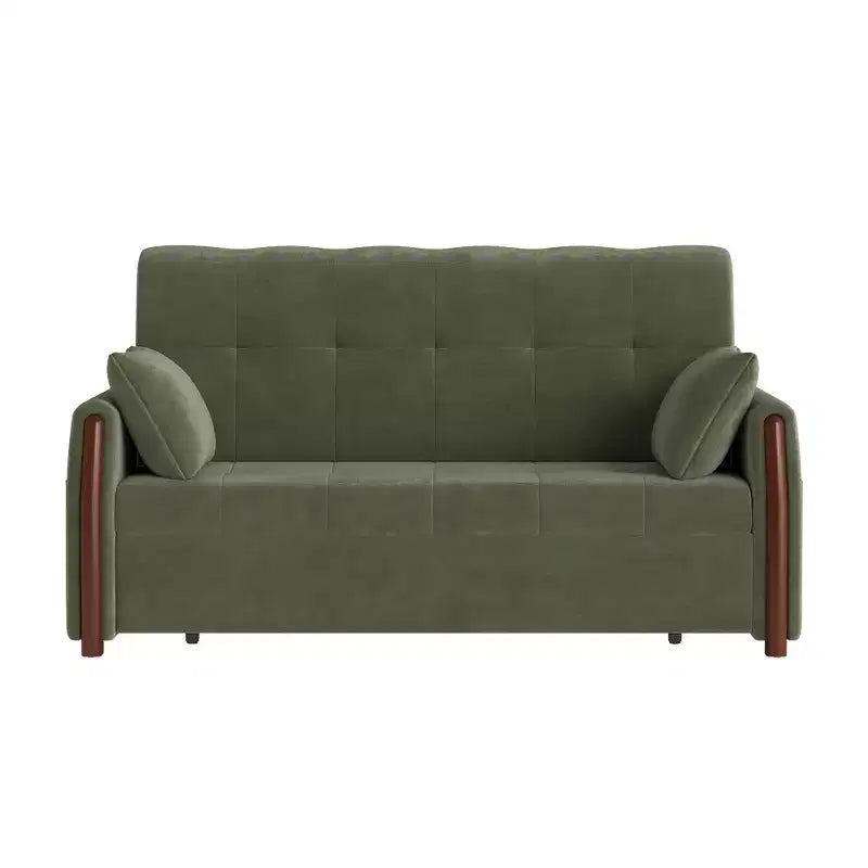 Canapé-lit convertible en tissu Luck Live 62.9 avec rangement et garniture en bois massif pour petits salons et appartements