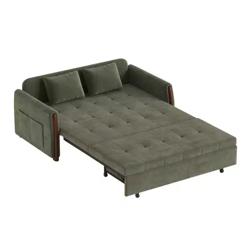Canapé-lit convertible en tissu Luck Live 62.9 avec rangement et garniture en bois massif pour petits salons et appartements