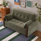 Canapé-lit convertible en tissu Luck Live 62.9 avec rangement et garniture en bois massif pour petits salons et appartements