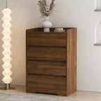 Commode moderne à 4 tiroirs pour chambre à coucher, commode verticale sans poignée, meuble de rangement pour salon, entrée ou bureau - Panipeachy