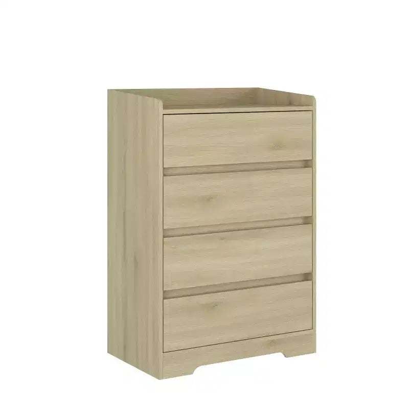 Commode moderne à 4 tiroirs pour chambre à coucher, commode verticale sans poignée, meuble de rangement pour salon, entrée ou bureau - Panipeachy