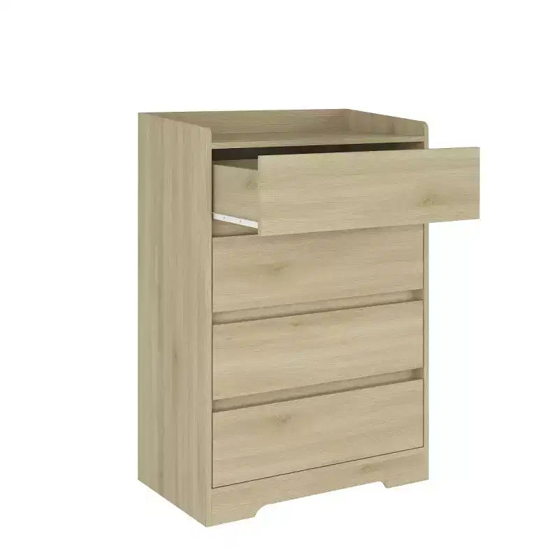 Commode moderne à 4 tiroirs pour chambre à coucher, commode verticale sans poignée, meuble de rangement pour salon, entrée ou bureau - Panipeachy