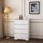 Commode moderne à 4 tiroirs pour chambre à coucher, commode verticale sans poignée, meuble de rangement pour salon, entrée ou bureau - Panipeachy