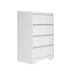 Commode moderne à 4 tiroirs pour chambre à coucher, commode verticale sans poignée, meuble de rangement pour salon, entrée ou bureau - Panipeachy