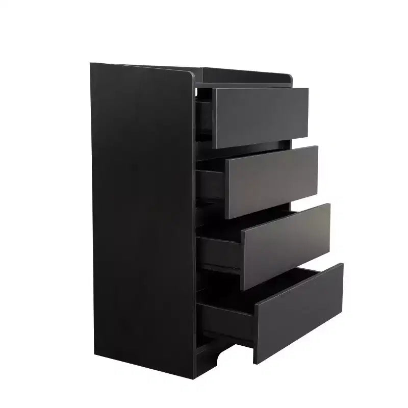 Commode moderne à 4 tiroirs pour chambre à coucher, commode verticale sans poignée, meuble de rangement pour salon, entrée ou bureau - Panipeachy