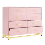 Commode haute moderne en bois à 8 tiroirs, glissières à fermeture douce et kit anti-basculement, meuble de rangement peu encombrant pour chambre, placard, enfants et chambre de bébé
