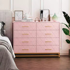 Commode haute moderne en bois à 8 tiroirs, glissières à fermeture douce et kit anti-basculement, meuble de rangement peu encombrant pour chambre, placard, enfants et chambre de bébé