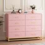 8-Drawer Modern Tall Wooden Dresser, Soft-Close Glides & Anti-Tip Kit, Space-Saving Chest for Bedroom, Closet, Kids & Nursery