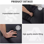 Contemporary 3-Seater Reclining Sofa for Living Room - Soft Cushioned Fabric Couch with Armrests, Storage Bag, Cup Holders - Easy to Assemble