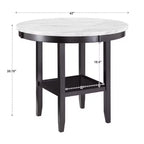 Table ronde Banforth en simili marbre blanc – Espresso/Marbre blanc – iNSPIRE Q