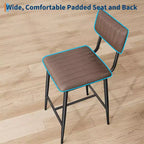 Chaises de bar hauteur comptoir avec dossier, repose-pieds et coussin épais, assise rembourrée, pieds en métal renforcés pour îlot de cuisine, bar