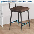 Chaises de bar hauteur comptoir avec dossier, repose-pieds et coussin épais, assise rembourrée, pieds en métal renforcés pour îlot de cuisine, bar