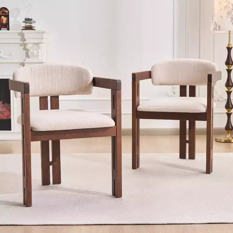 Christopher Knight Home Zane Chaises de salle à manger modernes en bois d'hévéa rembourrées avec dossier Louis (lot de 2)