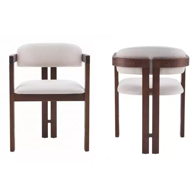 Christopher Knight Home Zane Chaises de salle à manger modernes en bois d'hévéa rembourrées avec dossier Louis (lot de 2)