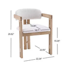 Christopher Knight Home Zane Chaises de salle à manger modernes en bois d'hévéa rembourrées avec dossier Louis (lot de 2)