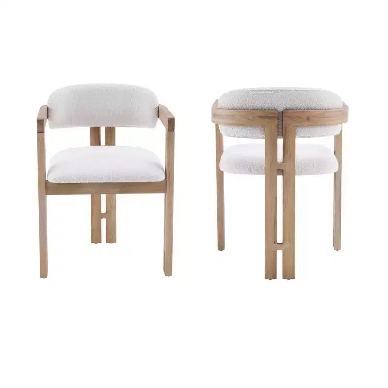 Christopher Knight Home Zane Chaises de salle à manger modernes en bois d'hévéa rembourrées avec dossier Louis (lot de 2)