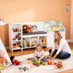 VEVOR Coin de Lecture pour Enfants, Banc de Rangement en Bois avec Dossier, Bibliothèque et Organisateur de Jouets pour Enfants, Grand Coffre à Jouets pour Salle de Jeux, Salon, Blanc