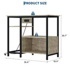 Support d'aquarium robuste de 150 à 190 litres avec prises de courant, support d'aquarium en métal et bois avec étagères ouvertes à 4 niveaux, pour terrarium de tortue et de reptile