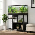 Heavy Duty 40-50 Gallon Aquarium Stand with Power Outlets, Metal & Wood Fish Tank Stand with 4-Tier Open Shelves, for Turtle & Reptile Terrarium