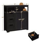 Meuble Colonne de Rangement Autoportant Yaheetech en Bois pour Salle de Bain, Chambre et Salon