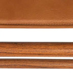 Chaise de salle à manger en bois massif et cuir Storied Home, ensemble de 2