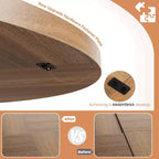 Table à manger ronde moderne de 47 pouces pour 4 à 6 personnes, base de piédestal robuste, design contemporain, peu encombrante pour appartement, salon, cuisine