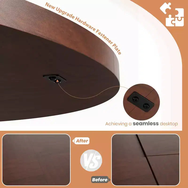 Table à manger ronde moderne de 47 pouces pour 4 à 6 personnes, base de piédestal robuste, design contemporain, peu encombrante pour appartement, salon, cuisine