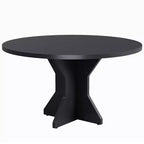 Table à manger ronde moderne de 47 pouces pour 4 à 6 personnes, base de piédestal robuste, design contemporain, peu encombrante pour appartement, salon, cuisine