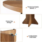Table à manger ronde moderne de 47 pouces pour 4 à 6 personnes, base de piédestal robuste, design contemporain, peu encombrante pour appartement, salon, cuisine