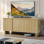 Meuble TV Bestier 58" pour téléviseurs 45/55/60/65", meuble TV de style Mid-Century avec portes coulissantes, console multimédia TV avec rangement pour salon et chambre