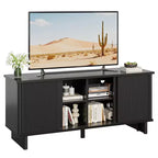 Meuble TV Bestier 58" pour téléviseurs 45/55/60/65", meuble TV de style Mid-Century avec portes coulissantes, console multimédia TV avec rangement pour salon et chambre