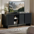 Bestier 58 TV Stand for 45/55/60/65 TV, Mid-Century TV Cabinet with Sliding Doors, TV Media Console with Storage for Living Room & Bedroom