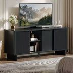 Bestier 58 TV Stand for 45/55/60/65 TV, Mid-Century TV Cabinet with Sliding Doors, TV Media Console with Storage for Living Room & Bedroom