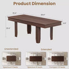 Table à manger extensible en bois massif pour 6 à 10 personnes, de 160 cm à 220 cm - Montage facile pour cuisine et salle à manger, chaises non incluses