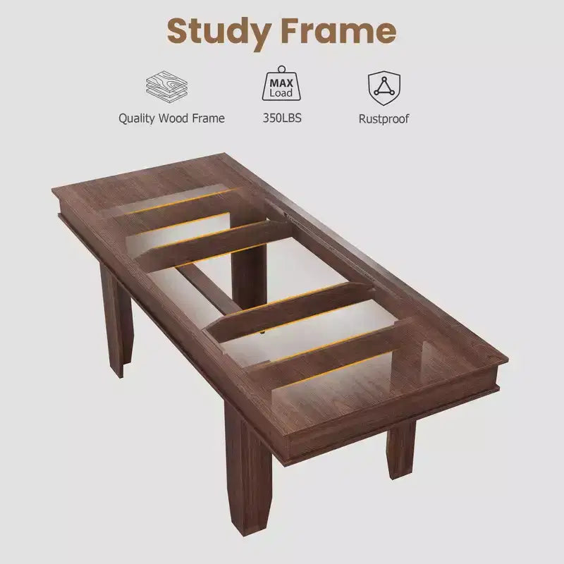 Table à manger extensible en bois massif pour 6 à 10 personnes, de 160 cm à 220 cm - Montage facile pour cuisine et salle à manger, chaises non incluses