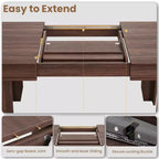 Table à manger extensible en bois massif pour 6 à 10 personnes, de 160 cm à 220 cm - Montage facile pour cuisine et salle à manger, chaises non incluses