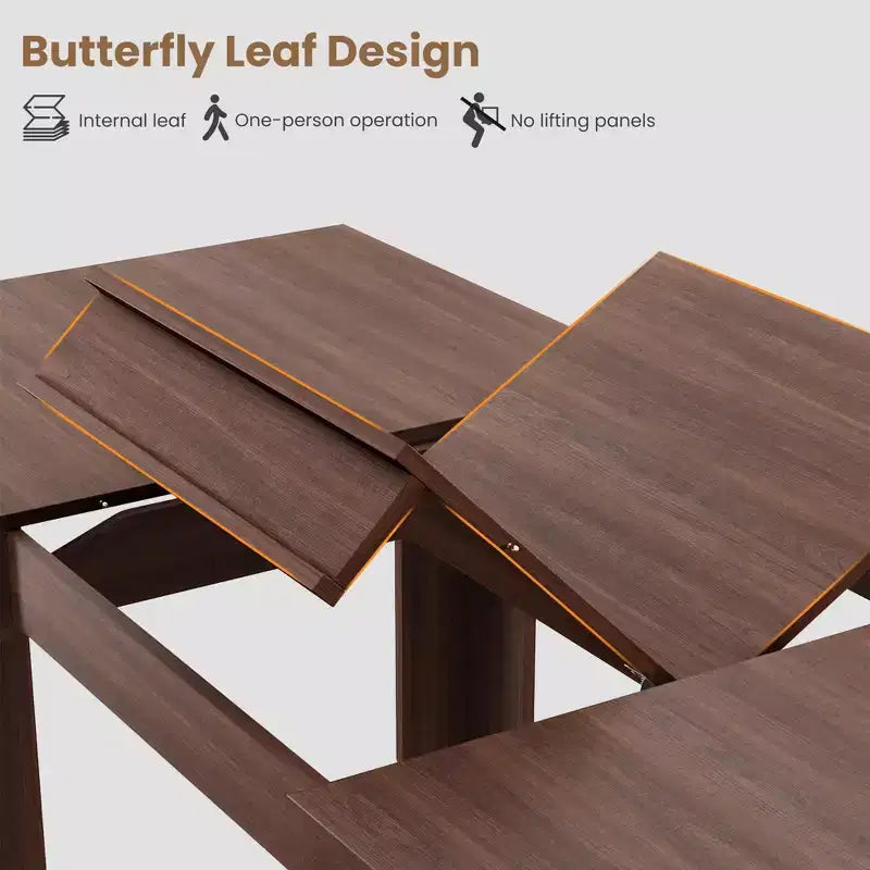 Table à manger extensible en bois massif pour 6 à 10 personnes, de 160 cm à 220 cm - Montage facile pour cuisine et salle à manger, chaises non incluses