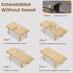 Table à manger extensible en bois massif pour 6 à 10 personnes, de 160 cm à 220 cm - Montage facile pour cuisine et salle à manger, chaises non incluses