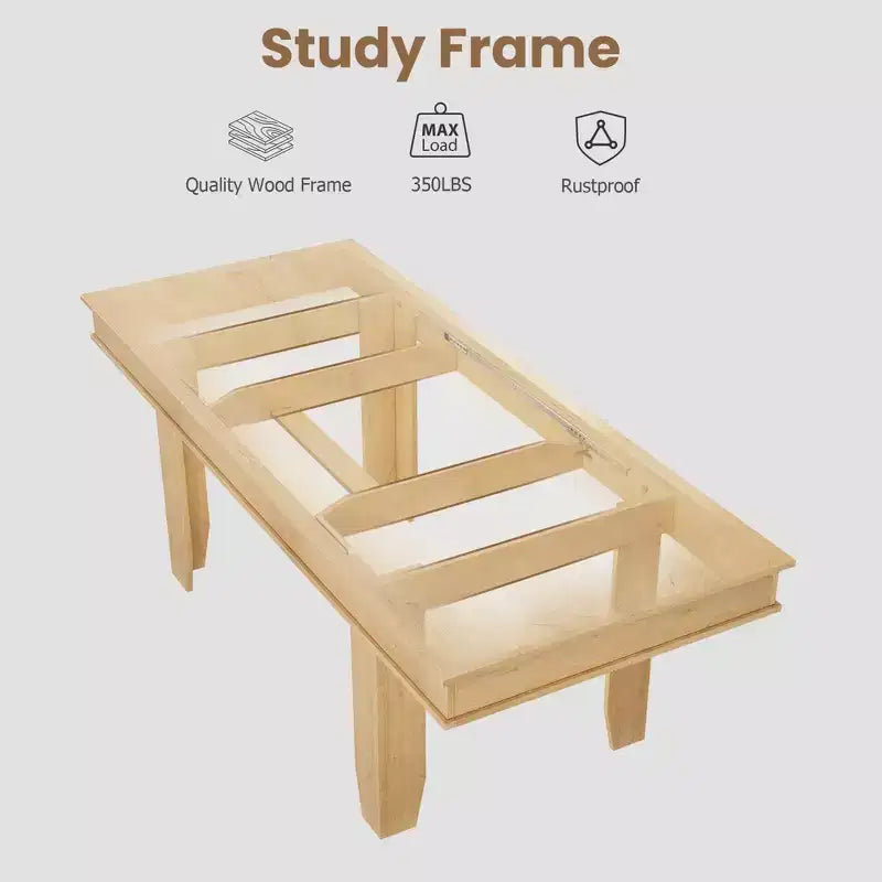 Table à manger extensible en bois massif pour 6 à 10 personnes, de 160 cm à 220 cm - Montage facile pour cuisine et salle à manger, chaises non incluses