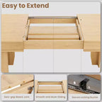Table à manger extensible en bois massif pour 6 à 10 personnes, de 160 cm à 220 cm - Montage facile pour cuisine et salle à manger, chaises non incluses